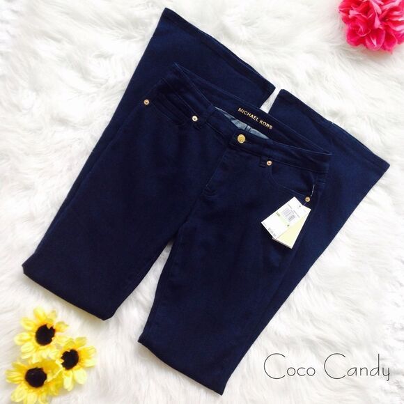 🆕Michael Kors Selma Stretch Blue Flare Jeans - Picture 3 of 6